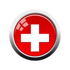 Botón glossy Puesto de socorro