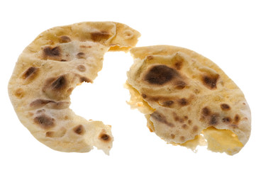 homemade pita isolated  on white