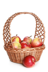 Wattled basket with delicious red apples