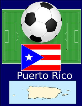 Puerto Rico soccer football sport world flag map