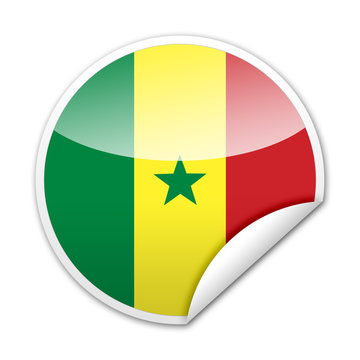 Pegatina bandera Senegal con reborde