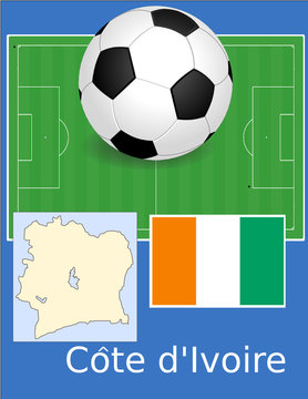 Cote d'ivoire soccer football sport world flag map