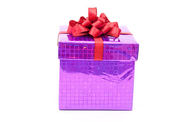 Gift box with red bow