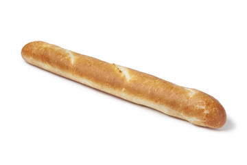 Whole single fresh French baguettes