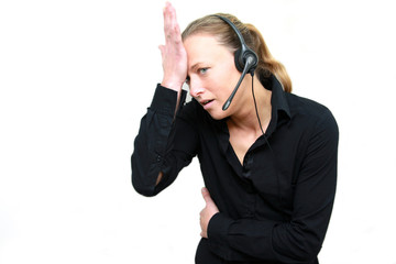 Frau mit Headset