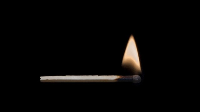 Wooden Match Ignites Spontaneously then Burns Down