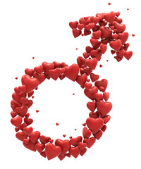 Red heart man symbol