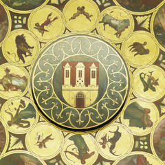 detail of Horloge, Old Town Hall, Prague, Czech Republic