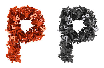 Font: Letter from letter abstract red and black