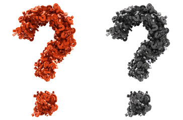 Font: Letter from letter abstract red and black question