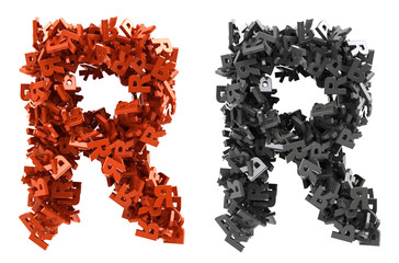 Font: Letter from letter abstract red and black