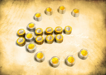 euro coins - picture in retro style