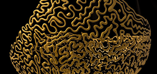 golden abstract in black background