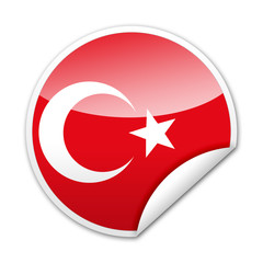 Pegatina bandera Turquia con reborde