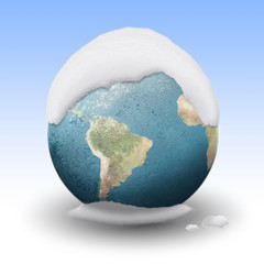 Frozen Earth covered by snow