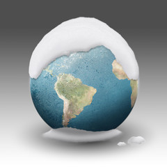 Frozen Earth covered by snow