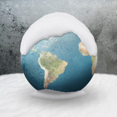 Frozen Earth covered by snow