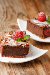 chocolate cake with raspberry