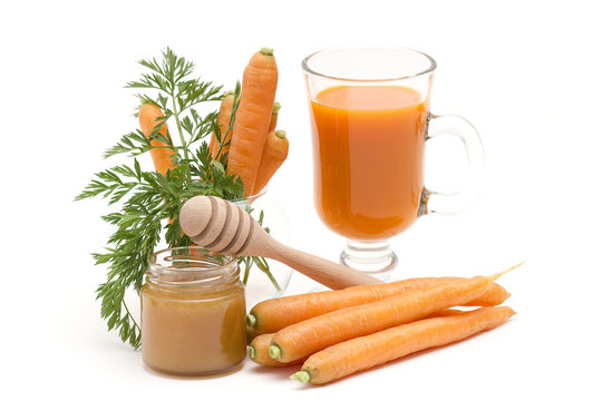 carrots juice, fresh carrots and honey