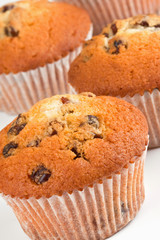 Muffins on a white background