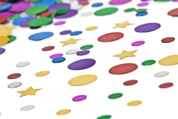 Rainy confetti..White background