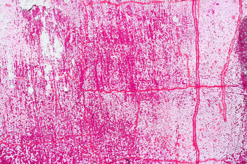 pink wall with drips of paint