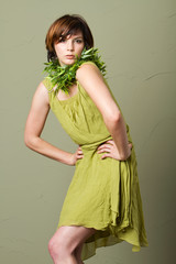 Obraz premium Pretty woman with short hair