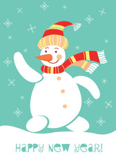 Happy New Year Snowman