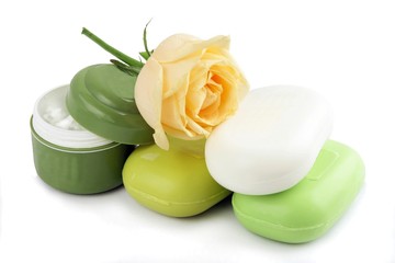 soaps and cosmetic cream