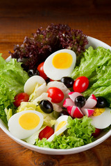 mix salad with eggs- insalata mista con uova
