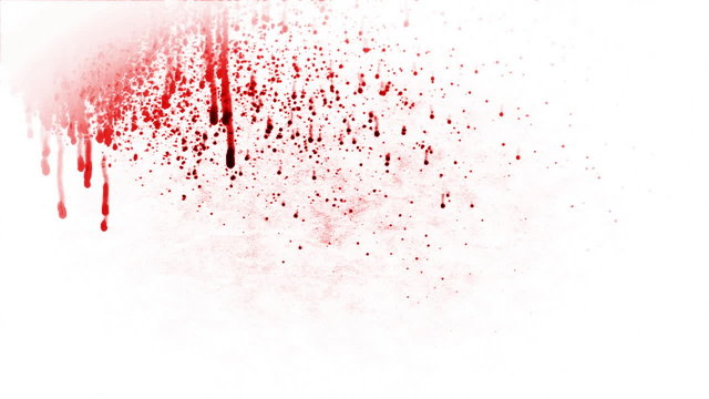 Blood splash against white