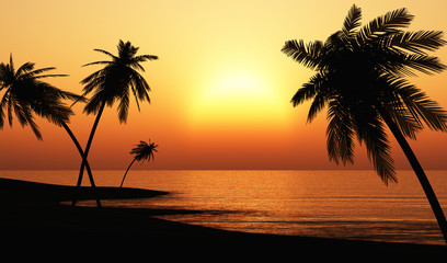 Obraz na płótnie Canvas Ibiza Sunset Chillout Plaża 03