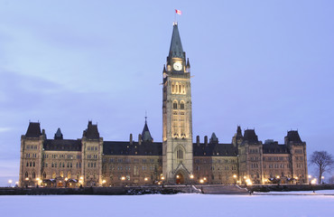 Canadian Parliament at dusk, Ottawa