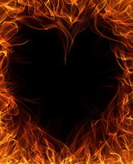 Heart frame in fire and flame - 28142716