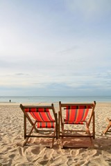 couples chair beach on the beach