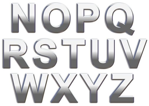 Chrome Capital Letters On White