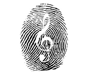 Fingerprint with music theme