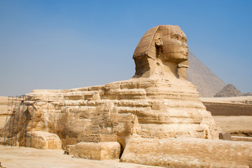 Fototapeta na wymiar Le Sphinx et la piramidy Kephren