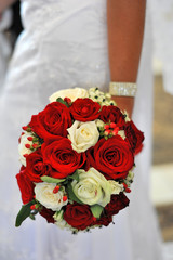 Bouquet with roses for the bride