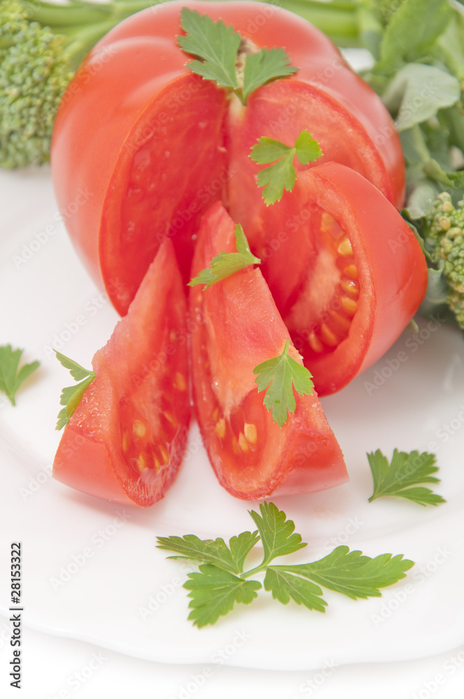 Wall mural tomato and parsley