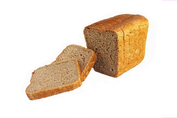 delicious golden brown bread isolated on white background