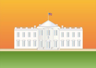 us white house at sundown ( background on separate layer )