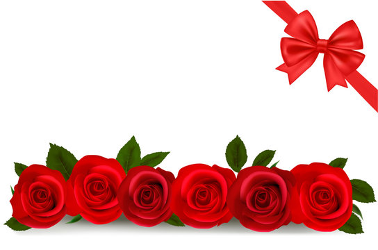 Vector illustration. Background with red roses.