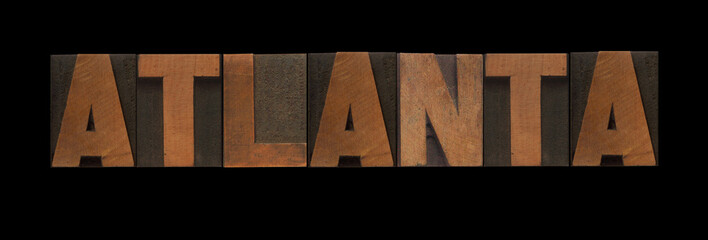 Atlanta in old letterpress wood type