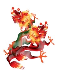 Chinese dragon on white background