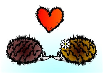 Hedgehogs, vector illustration