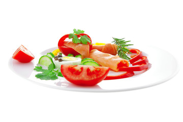 salmon and vegetables