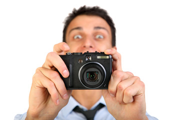 Man with photo camera.