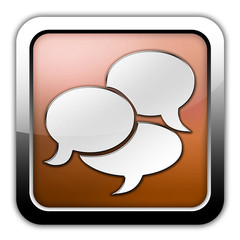 Bronze Glossy Square Icon 