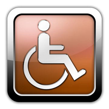 Bronze Glossy Square Icon "Handicap / Access Symbol"